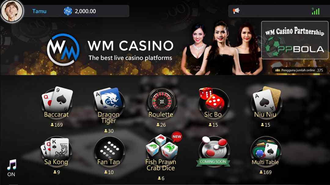 Giao diện sắc nét, nhân vật đẹp tại nhà cung cấp WM Casino